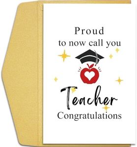 Qiliji Teacher Graduation Card, Teaching School Grad Card, New Teacher's College Graduate Card, Congratulations On Becoming A Teacher, Proud To Now Call You Teacher