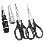 RC Body Reamer, RC Body Scissors Curved & Straight for Lexan RC Car Body Shells Mounting Tools Combo Set, 0-14mm Hole