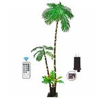 Artificial Palm Trees for Outside Patio,Lighted Palm Tree 6Ft LED Christmas Tree Fake Tropical Plant Light for Tiki Bar Pool Porch Deck Party