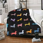 wodealmug Women's Dog Dachshund Throw Blankets Plush Blanket Soft Sherpa Fleece Blanket Adults for Crib Couch Chair Living Room Travel (50"x60",Dog)