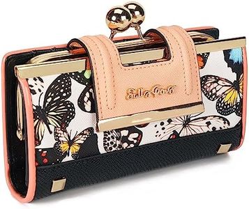 GLITZALL Women Wallet Leather Large Capacity Women's Handbag Large Capacity Long Wallet, with 10-card slots and clips, and Zero Wallet with Buckle in the middle.…, Butterfly