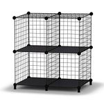 HOMIDEC Wire Cube Storage, Storage Shelves 4 Cube Bookshelf Bookcase Closet Organizer and Storage, Wire Storage Shelves Multi-Use DIY Storage Cube Shelf for Books, Toys, Clothes, Tools