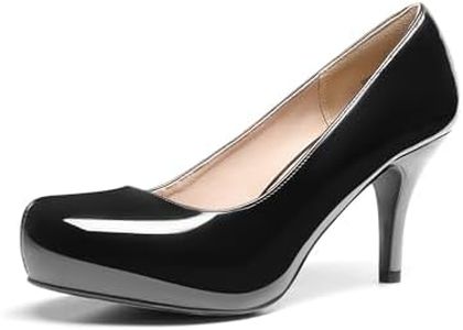 DREAM PAIRS Tiffany Women's New Classic Elegant Versatile Low Stiletto Heel Dress Platform Pumps Shoes,Size 9,Black/Pat,TIFFANNY