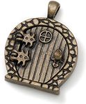 Darice Fairy Door Metal Charm 1/Pkg-Antique Bronze W/Round Window