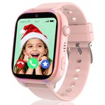 GPS Smart Watch for Kids, 4G Kids Smart Watch Phone with SOS Call/WiFi Location/Vedio Voice Chat, Class Mode, Auto Answer, Alarms, Passcode Lock, IP68 Kid Tracker Gift for Boy Girl Teens (rosepink)