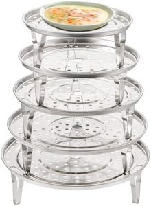 Emapoy 5 Sizes Stainless Steel Steamer Rack, Pressure Cooker Canner Rack & Cooling Rack with Detachable Legs, Round Pot Steaming Tray for Baking Cooking Steaming