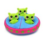 Hugsmart Pet Space Paws UFO | Squeaky Hide and Seek Plush Dog Toys | Cute Interactive Plush Puzzle Toys for Small Medium Dogs