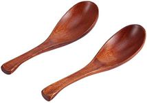 Soup Spoon, MAGT 2pcs Wooden Short Handle Spoon for Household Kitchen