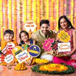 Untumble Diwali Photo Booth Props for Diwali Party (Pack of 12)