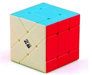 D ETERNAL QY Fisher Cube 3x3 High Speed Stickerless Magic Twisty Puzzle Cube,Multicolor