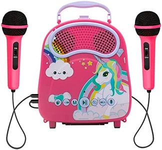 NA Kids Karaoke Machine for Girls Boys with 2 Microphones Toddlers Bluetooth Karaoke Toy for Singing Portable Children Karaoke Speaker with Voice Changer for Christmas Holiday Birthday Gift