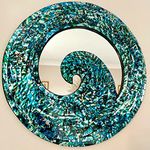 Darthome Blue Wave Style Mosaic Mirror 40cm Sea Ocean Wall Decoration Living Room Hallway