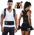 Magnetic Therapy Posture Support Back Brace -FDA Approved Medical Grade Adjustable Posture Corrector Brace Shoulder Back Support Belt- Relieves Neck, Back and Spine Pain (S)