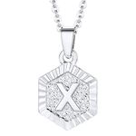 U7 X Necklace Pendant for Best Friend Initial Letter Stainless Steel Womens Mens Necklaces