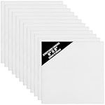 12 Pack Blank Canvas - 20 x 20cm (8 x 8 inches) - Pre Stretched Square Canvas Panel Boards - Suitable for Acrylic and Oil Painting Also for Sketching and Drawing