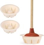 IMPRESA Universal Toilet Plunger Holder Drip Tray Caddy Pack of 3, Hygienically Holds All Sink & Toilet Plungers, Allows Water to Evaporate Easily, Low Profile Design, for Kitchens & Bathrooms