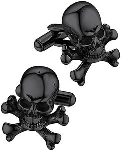 Mens Black Skeleton Cufflinks High Polished Stainless Steel Shirts Button Wedding Business Anniversary Engagement Accessories