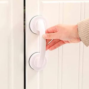 Glass Door and Window Handle, Suction Cup Bathroom Sliding Doors Handles, Non-Porous Handles Shower Grab Bars, Cabinets and Wardrobes Non-Marking Handle (White)