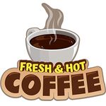 Fresh HOT Coffee 16" Concession Decal Sign cart Trailer Stand Sticker Equipment