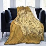 DWgatan Blankets, Skyrim Worn Parchment Map Throwing Blanket Super Soft Micro-Fleece Blanket Soft Stylish Warm Blanket Adult ParentsChildren On The Sofa Bed Suitable 60 X50-80" x60