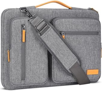DOMISO Custodia PC Portatile Borsa Tracolla 17,3 Pollici,Impermeabile Borsa Messenger per Porta Laptop Computer Compatibile con 17,3 Pollici Notebook HP ASUS Dell Microsoft，Grigio