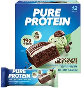 Pure Protein Bars, High Protein, Nutritious Snacks to Support Energy, Low Sugar, Gluten free, Chocolate Mint Cookie,1.76oz, 12 Count