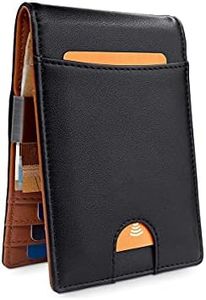 Wallets Mens RFID Blocking with Money Clip, Bi-fold Slim Leather Men Wallet Credit Card Holder