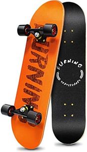 Easy_Way Complete Skateboards- Standard Skateboards for Beginners Kids Boys Girls Teenager- 31''x 8''Canadian Maple Cruiser Pro Skate Board, Skateboards (Orange)