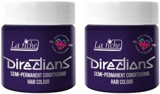 2x La Riche Directions Semi-Permanent Hair Color 100ml Tub - Deep Purple