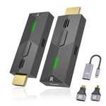 Wireless HDMI Transmitter and Receiver, 2.4G/5G HDMI Wireless 4K Decode 1080P Output Plug & Play Wireless HDMI for Streaming Video and Audio from Laptop/PC/TV Box to Monitor/TV/Projector (30m)