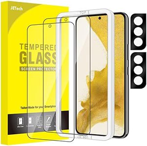 JETech Screen Protector for Samsung Galaxy S22 5G with Camera Lens Protector, Easy Installation Tool, Tempered Glass Film, Fingerprint ID Compatible, 2-Pack Each