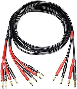 CESS-106-6f Bi-Wire Banana Plug Splitter Speaker Cable, 2 Banana Plugs to 4 Banana Plugs, 12 Gauge, 2-Channel (6 Feet)