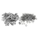 ZAYI M5 304 Stainless Steel Flat Washer and Split Spring Lock Washer Assortment Set, 100Sets Pack（M5）