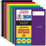 Five Star Interactive Notetaking, 1 Subject, College Ruled Spiral Notebooks, 100 Sheets, 11" x 8-1/2", 6 Pack (38585)