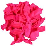 Hair Ties 20 Elastics Ponytail Holder Set No Crease Ribbon Bands (Neon Pink)