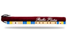 Radhe Flutes | Right Handed C Natural With Velvet Cover | Tuned With Tanpura A=440Hz | PVC Fiber | Light Blue & Yellow