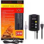 Aiicioo Under Tank Heater Thermostat - Reptile Heating Pad with Temperature Control Reptile Heat Mat for Combo Set for Hermit Crab Lizard Terrarium 24W