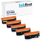 5 Inkfirst® Toner Cartridges CLT-K406S, CLT-C406S, CLT-M406S, CLT-Y406S,Black, Cyan, Magenta, Yellow Compatible Remanufactured for Samsung CLP-365 (1 Set + 1 Black) CLX-3305 CLX-3305FN CLX-3305FW Xpress C410W C460FW CLP-360 CLP-365 CLP-365W