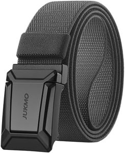 JUKMO Stretch Tactical Belt for Men, Military Work Rigger Hiking 1.5" Elastic Nylon Web Ratchet Quick Release Belt in Gift Box (Grey, X-Large)