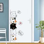 Cat Door Stickers Cartoon Stickers Cat Painted Animals Kids Bedroom Cartoon Bedroom Wall Stickers for Kids Room Decoration Home Decoration