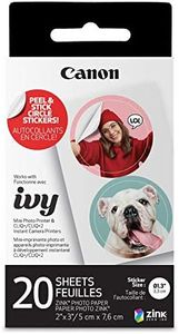 Canon IVY ZINK Pre-Cut Circle Sticker Paper, 20 Sheets