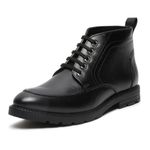 LOUIS STITCH Chukka Boots for Men | High Ankle Leather Boots | Formal Office & Business Wear | Versatile Hiking and Casual Shoes | Stylish and Durable Formal for Men Size-UK08 Black (BT-WBNDCKVS)