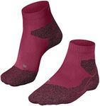 FALKE Women's RU Trail Running Socks, Ankle Length, Thick Padding, Stabilizing Athletic, Breathable Quick Dry, Nylon, Pink (Rose 8564), 6.5-7.5, 1 Pair