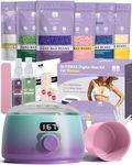 BLITZWAX Brazilian and Bikini Waxing Kit for Women, Hard Wax Warmer for Face, Legs, and Body, At Home Hair Removal Kit, Beginner Friendly, Quick Heating, 32pcs Wax Spatulas