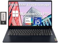 Lenovo IdeaPad 3i 15.6" FHD Touchscreen Laptop, Intel i5-1155G7, 16GB RAM, 672GB Storage(512GB SSD+160GB Docking Station Set), Intel Iris Xe Graphics, Num Pad, WiFi 6, Webcam, Win 11 Pro, Abyss Blue