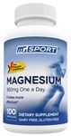 Magnesium Supplement Complex MGSPORT - High Absorption with Vitamins B6, D, E - Relieves Leg Cramps, Muscle Support & tensed Muscles 100 Servings