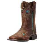 Ariat Bright Eyes II Western Boot, Hat Box Brown, 3 US Unisex Big Kid