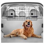 rabbitgoo Dog Car Barrier for SUVs, Adjustable Large Pet Barriers Universal-Fit, Heavy-Duty Wire Mesh Dog Van Guard, Pet Vehicles Gate for Cargo Area, Safety Car Divider for Safety Dogs Travel