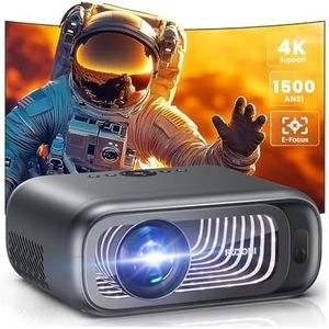 [Electric Focus/Auto Keystone] FUDONI Projector with WiFi 6 and Bluetooth Dual-way, 650ANSI Native 1080P 4K Support Outdoor Movie Projector Max 300'' Display, for iOS/Android/TV Stick/HDMI/USB/Laptop