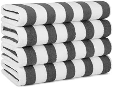 Arkwright Cali Cabana Beach Towels (4-Pack, 30 x 60 in) - Oversized Pool Towels (Grey)